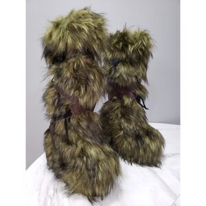 NEW 10 Dolls Kill Shrek Instinct Faux Fur Platform Boots FESTIVAL MONSTER RAVE